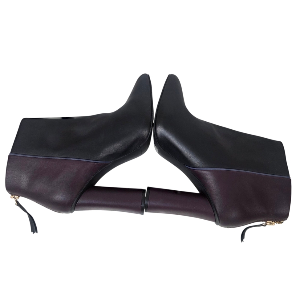 Cabi Bisset Leather Boots NEW High Block Heel Ankle Booties Womens 10 Mod Black - Picture 10 of 11